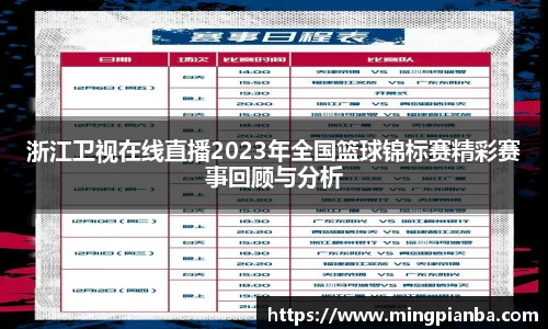 浙江卫视在线直播2023年全国篮球锦标赛精彩赛事回顾与分析
